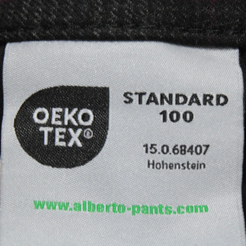Alberto NWT Pleated Soft Check Chinos / Casual Pants Size 33 US Gray Polyester